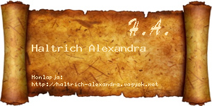 Haltrich Alexandra névjegykártya